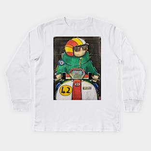 Retro Scooter, Classic Scooter, Scooterist, Scootering, Scooter Rider, Mod Art Kids Long Sleeve T-Shirt